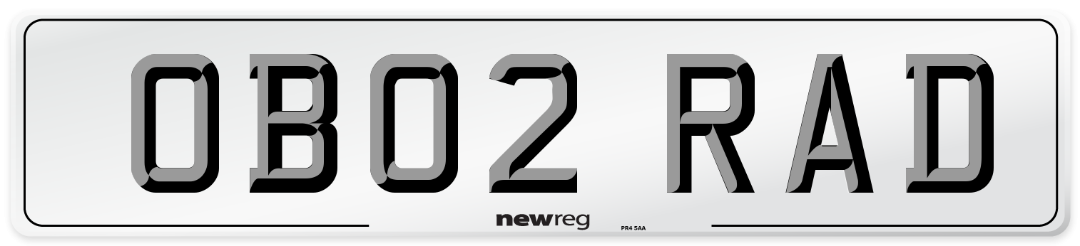 OB02 RAD Number Plate from New Reg